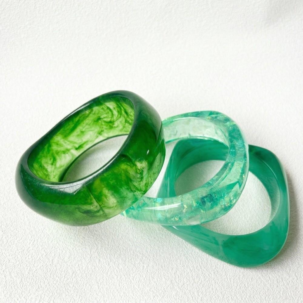 Translucent Acrylic Bracelets Gradient Chunky Cuffs Statement Bangles Resin Bangles Daily Outfit