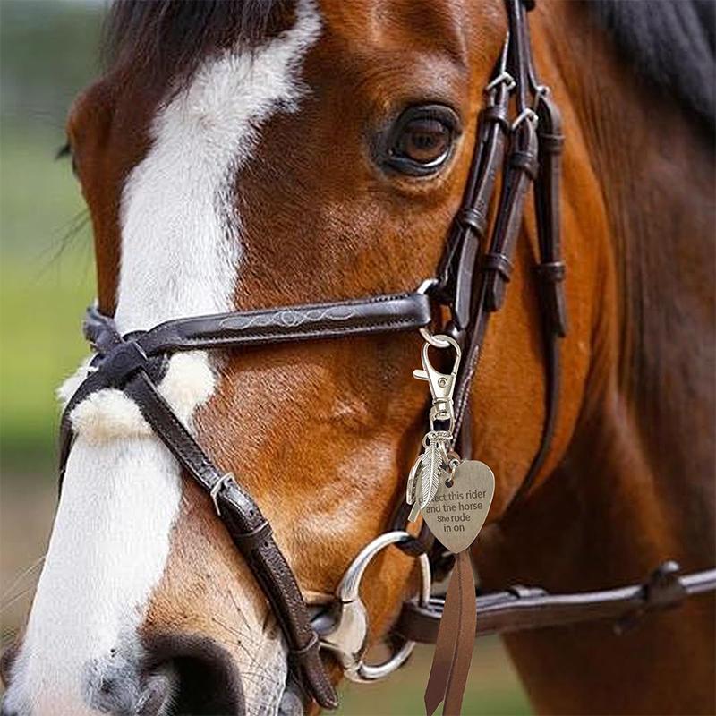 Protect This Rider And The Horse She Rode In On-Saddle Charm Fashionable Keychain Saddle Heart Charm Equestrian Riding Gift
