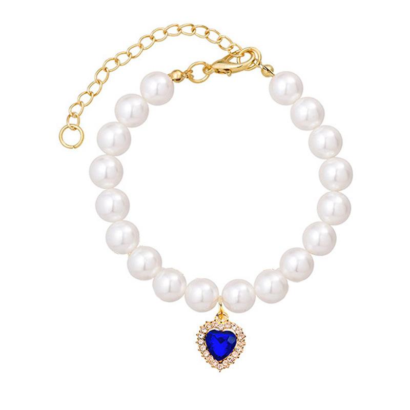 Pet Pearl Heart Pendant Necklace