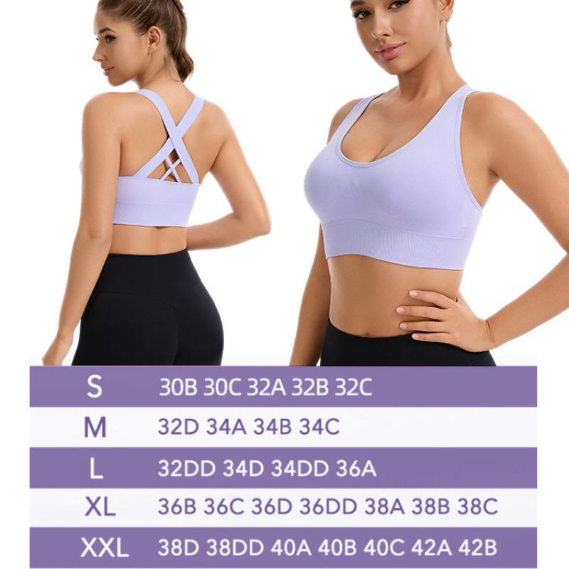 Women Plus Size High Strength Shockproof Cross Back Fitness Running Sports Bra