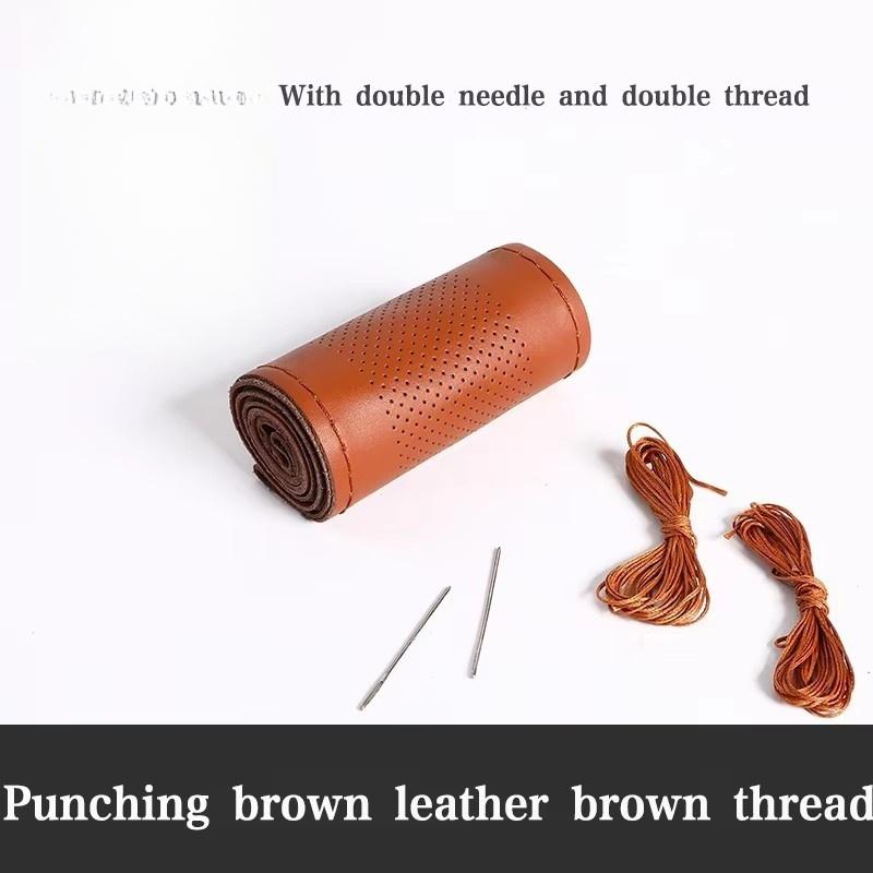 Car Hand-sewn Steering Wheel Cover For All Seasons Universal Microfiber Leather Wear-resistant Cars Accessories