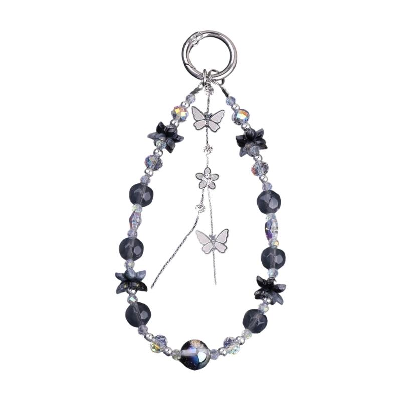 

Beautiful Butterfly and Flower Crystal Keychain Pendant Charm Designed for Stylish Women Seeking Unique Accessories сірий колір