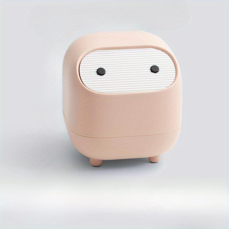 Ninja Mini Desktop Trash Can, Double Layer Press Type, Quiet Close Lid, Rectangle, Durable Plastic, Compact Household Garbage Bin with Lid