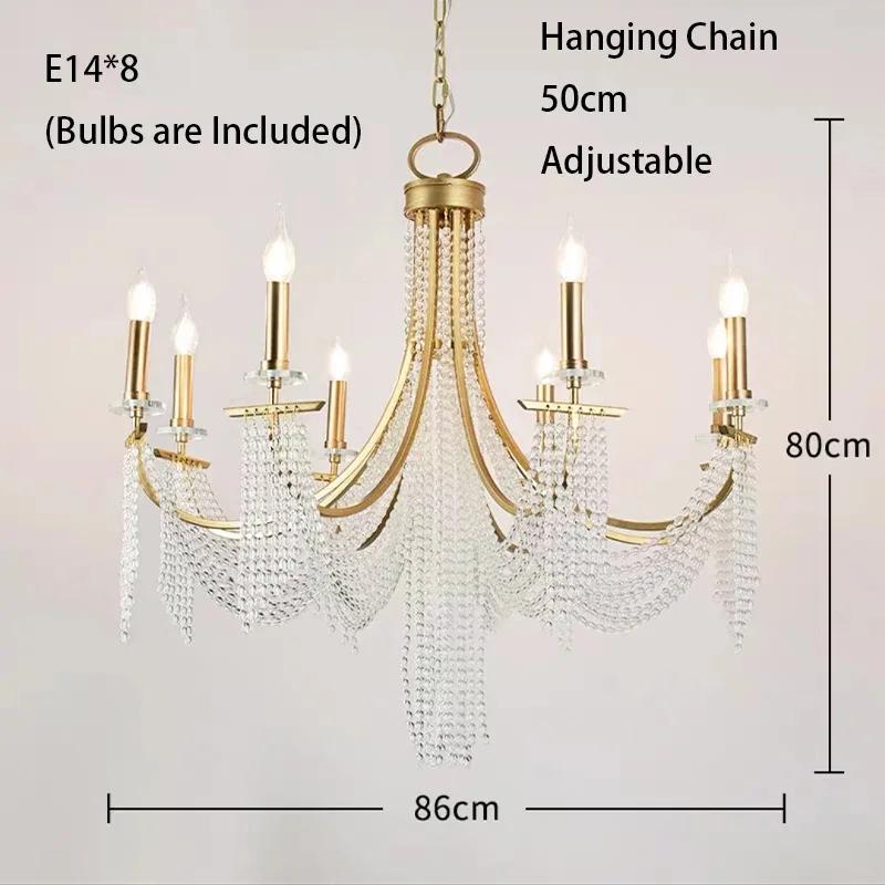 American luxury candle pendant light romantic crystal pendant light villa restaurant bedroom home decoration lamps and lanterns