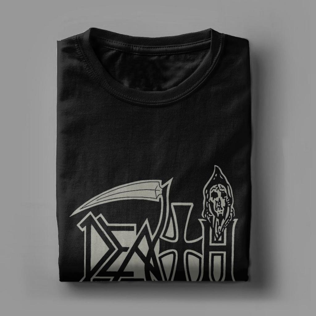 Fun Death Band T-Shirt Men Round Neck Pure Cotton T Shirts Short Sleeve Tees Printing Clothing