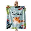 Merry Christmas Bird Blanket Festive Red Berry Holly Design Soft Fleece Throw Perfect Holiday Gift for Home Decor150x180