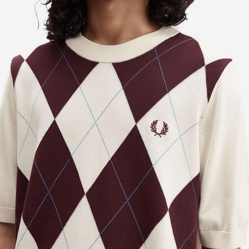 Fred Perry [Sharp] Argyle Knit T-Shirt - Ecru Afpm2531319-560