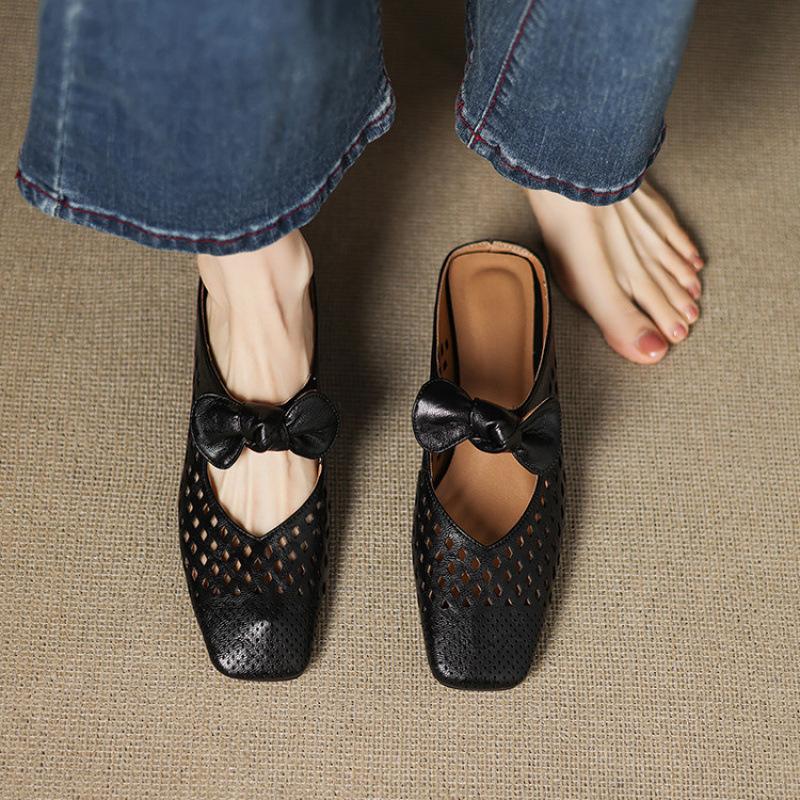 

Summer casual bag head slippers hollow solid color large and small size women s shoes new low-heeled sandals foot slippers women 43 (customization is not returned or exchanged) чёрный