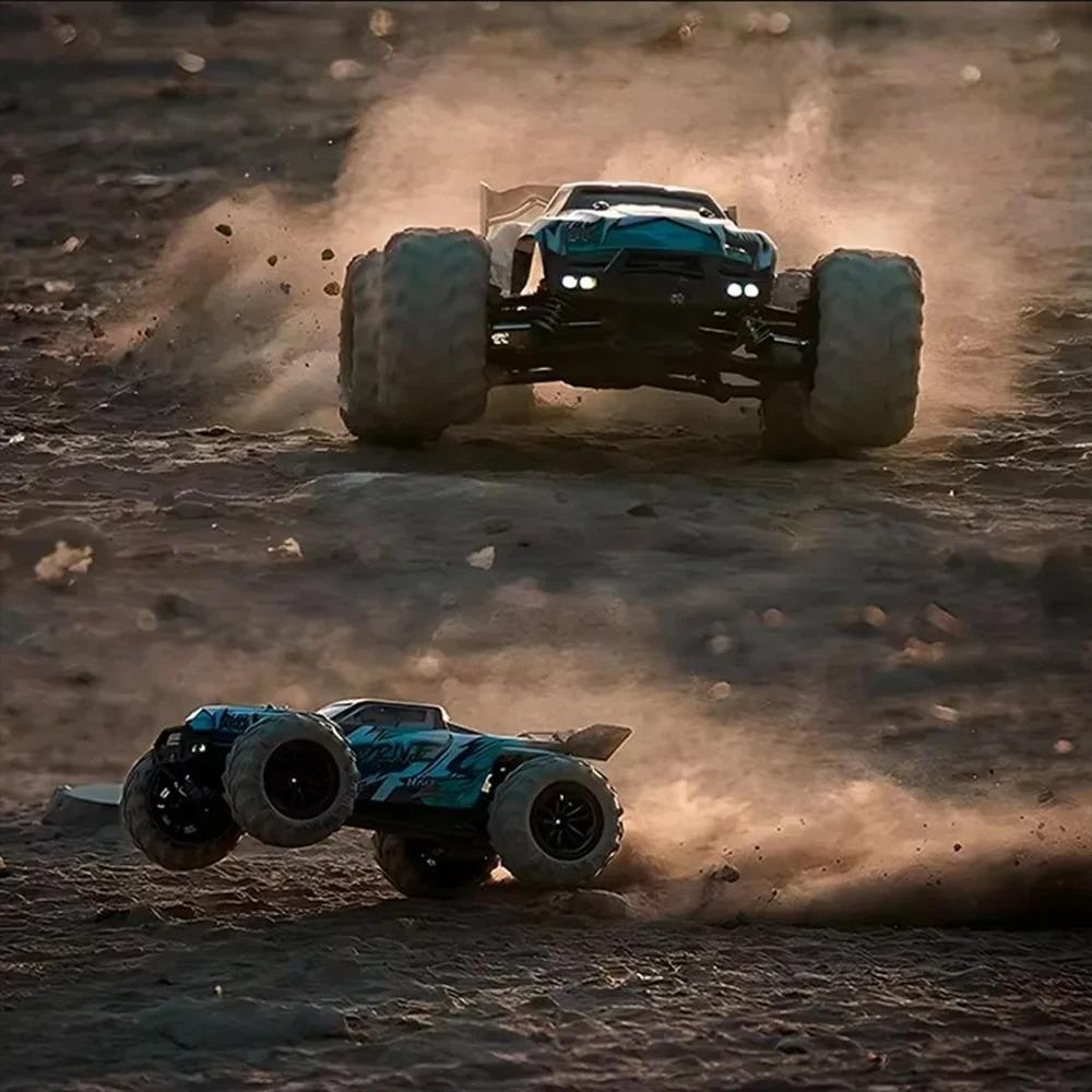 SCY 1:16 4WD RC Car 70KM/H Or 50KM/H With LED Light 2.4G Remote Control Cars High Speed Drift Monster 4x4 Truck for Children Gif