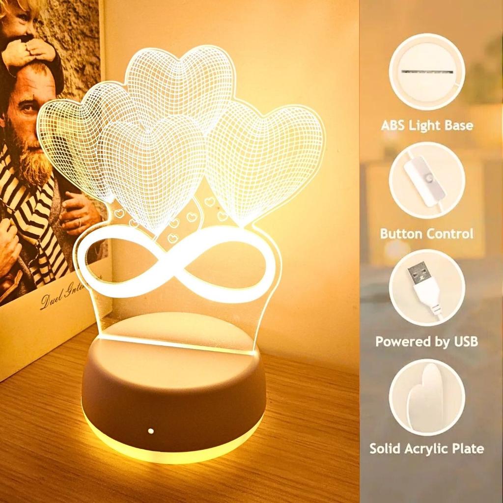 USB 3D Night Light Bedroom Decoration Christmas Decoration Fancy Lighting LED Room Light Gift Light