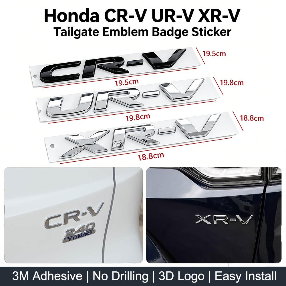 ABS Car Styling Letters Stickers Rear Trunk Emblem Badge for Honda CR-V UR-V XR-V Logo Auto Modification Decal Accessories