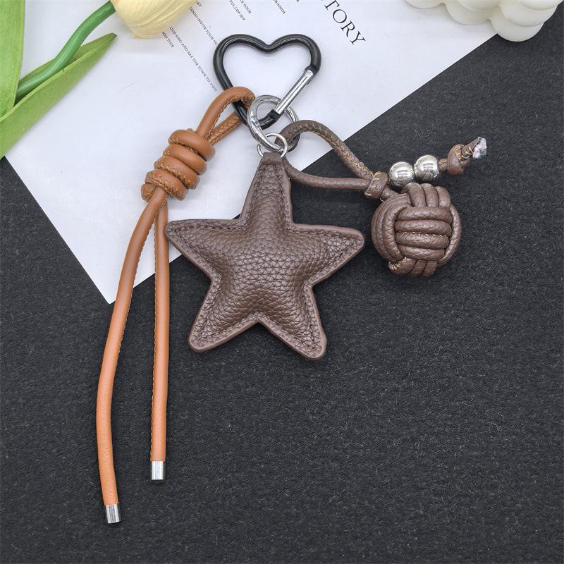 Leather Star Maillard Bag Pendant Miu Series Bag Hanger Car Keychain Jewelry Gift Decoration Accessories