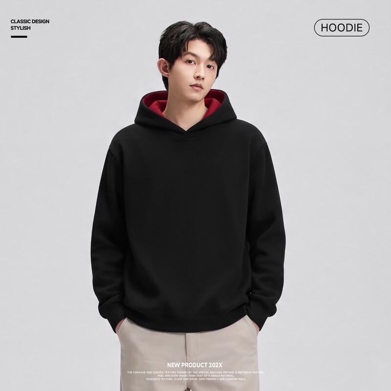 JEEP Men's Loose Fit Printed Hooded Sweatshirt