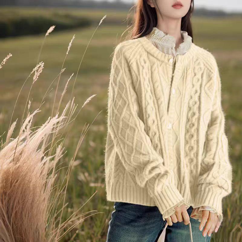 Women's Retro Loose Knit Cardigan Coat - Autumn/Winter 2025 Collection