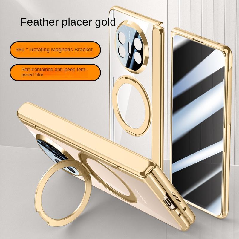 For Huawei Mate X3 X5 X6 360° Swivel Alloy Bracket Magnetic & Bracket & Ring 3-in-1 Tempered Glass Film Anti-Drop Phone Case