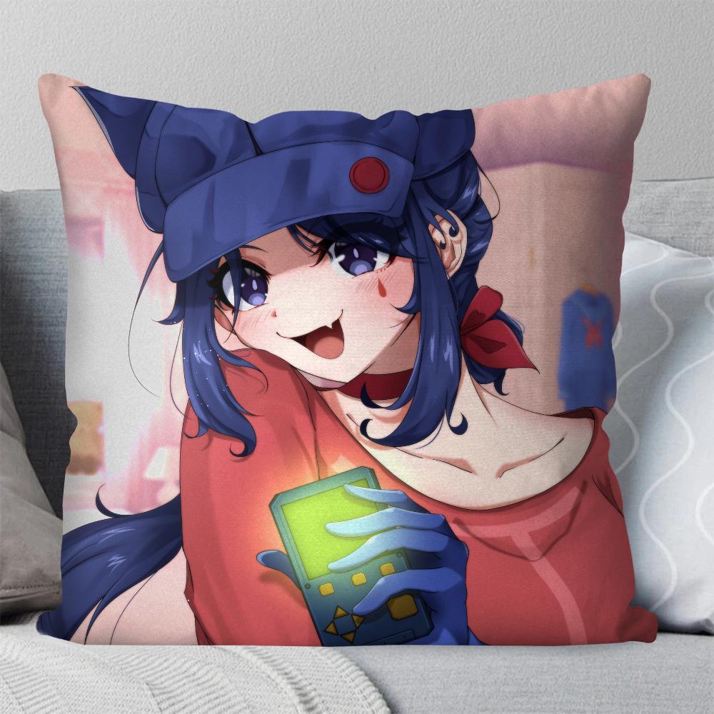 Anime Sleeping Mita Pillow Case Square Pillow Bedroom Sofa Leisure Comfort Cushion Car Living Room Home Decoration 40X40