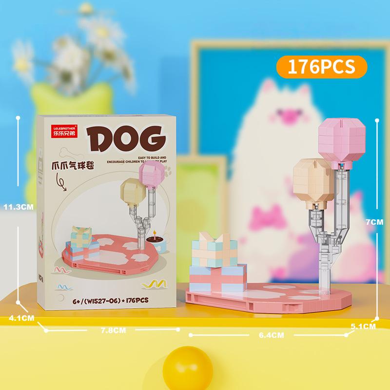 Cute Pastoral Teddy Dog Pet Building Blocks Micro-Granular Ornament Children's Toy Gifts New Product Cat And Dog Themed