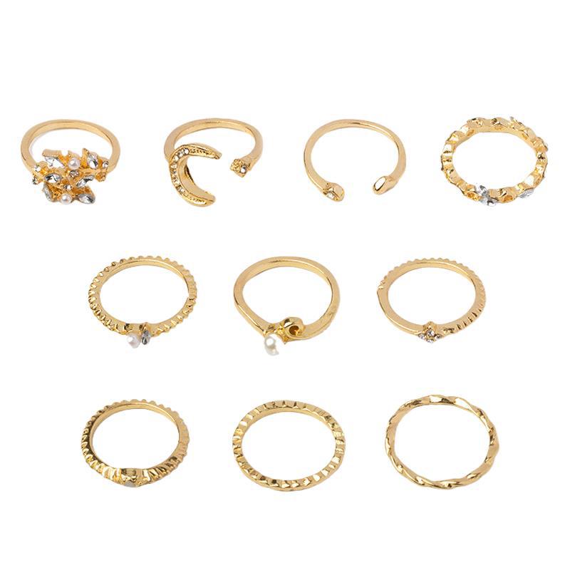 Full Diamond Rings, Jewelry Ins Wind Star Jewelry Women's Niche Light Luxury Ring Set Accessories