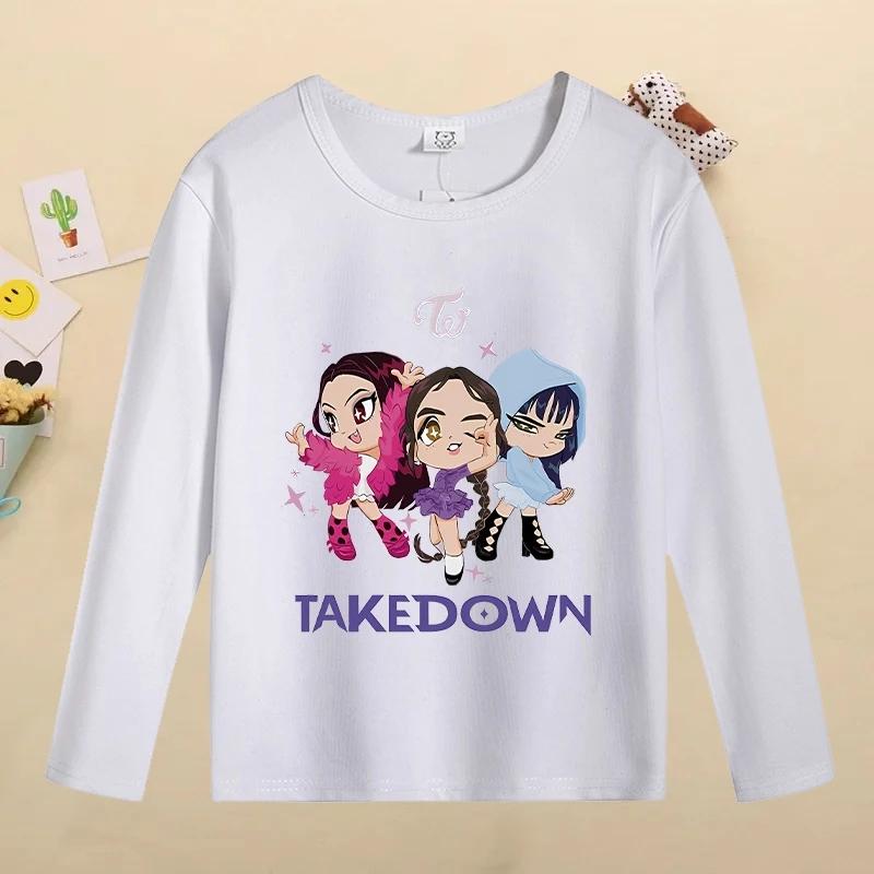 Kids Casual Comfortable Long Sleeve T-Shirt Cute Cartoon Print Fashion Top T-Shirt Girls Kids