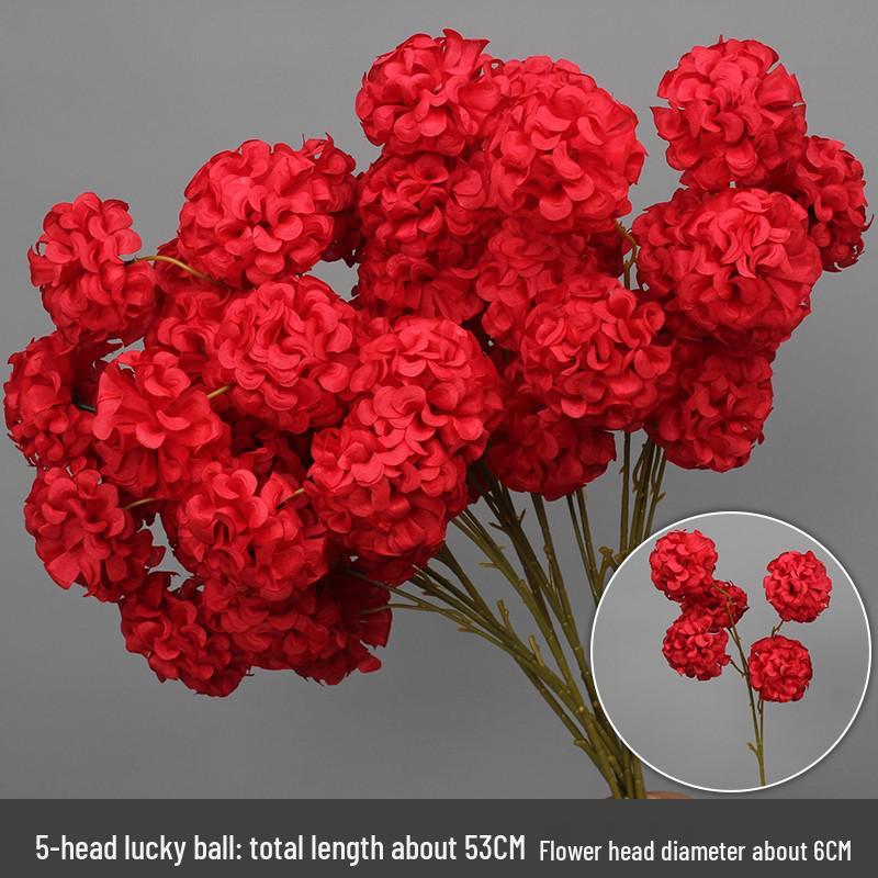 Wine Red Artificial Floral Bouquet - Chinese Wedding & Engagement Ceiling Decoration