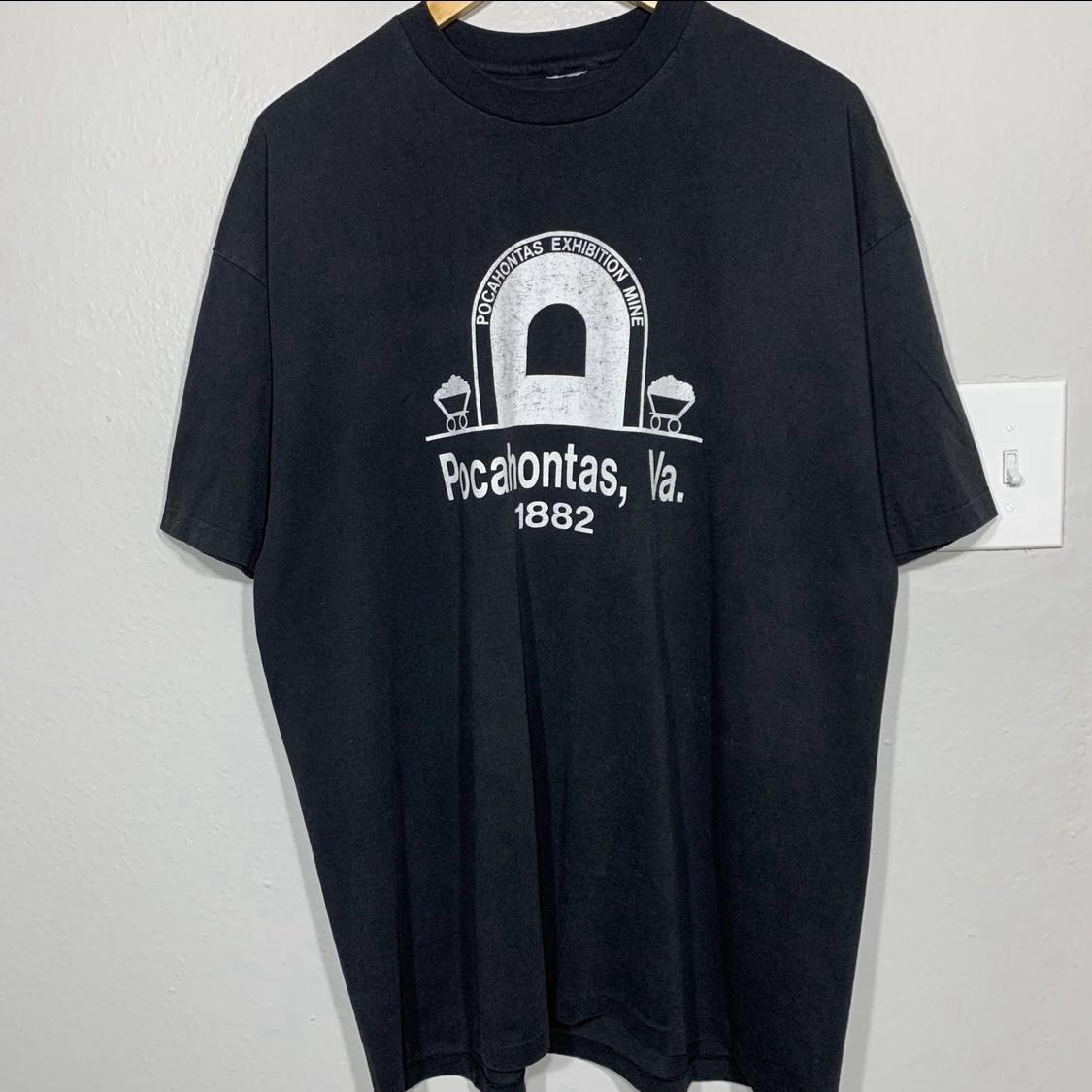 Vintage 90s Pocahontas Exhibition Mine Black Single Stitch Tee Size 2XL S