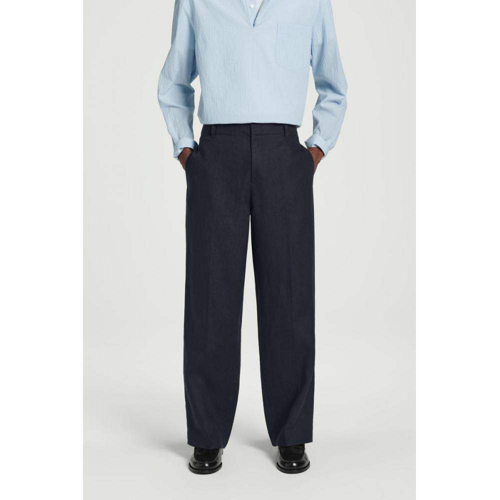 Cos Japan Elastic Linen Straight Leg Pants