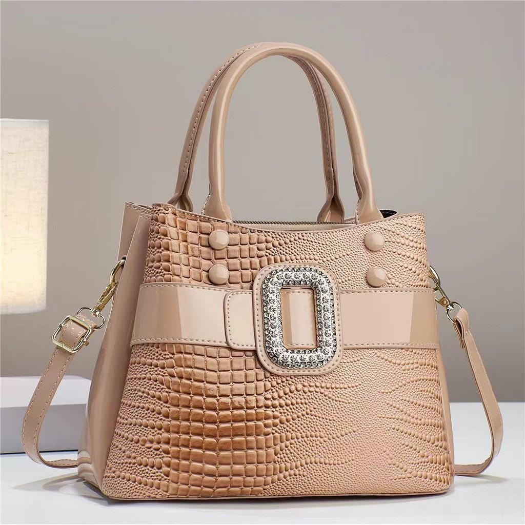 Sac Cabas Élégant Grande Capacité Motif Crocodile PU Pour Mamans Couleurs Vives