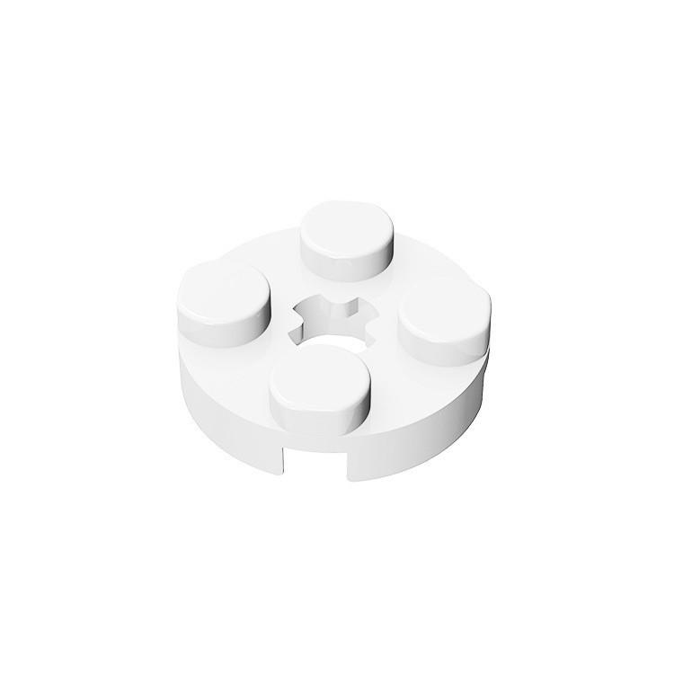 Small Particle Moc Blocks 2x2 Round Plate with Axle Hole - Compatible with Lego 4032
