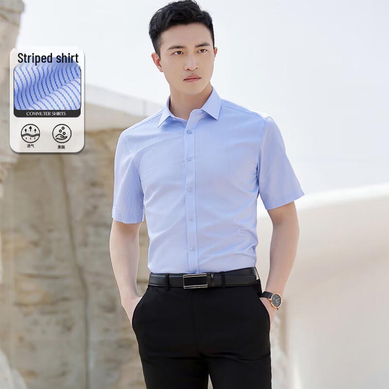 Terman Unisex 98% Cotton Non-Iron Short-Sleeve Formal Shirt
