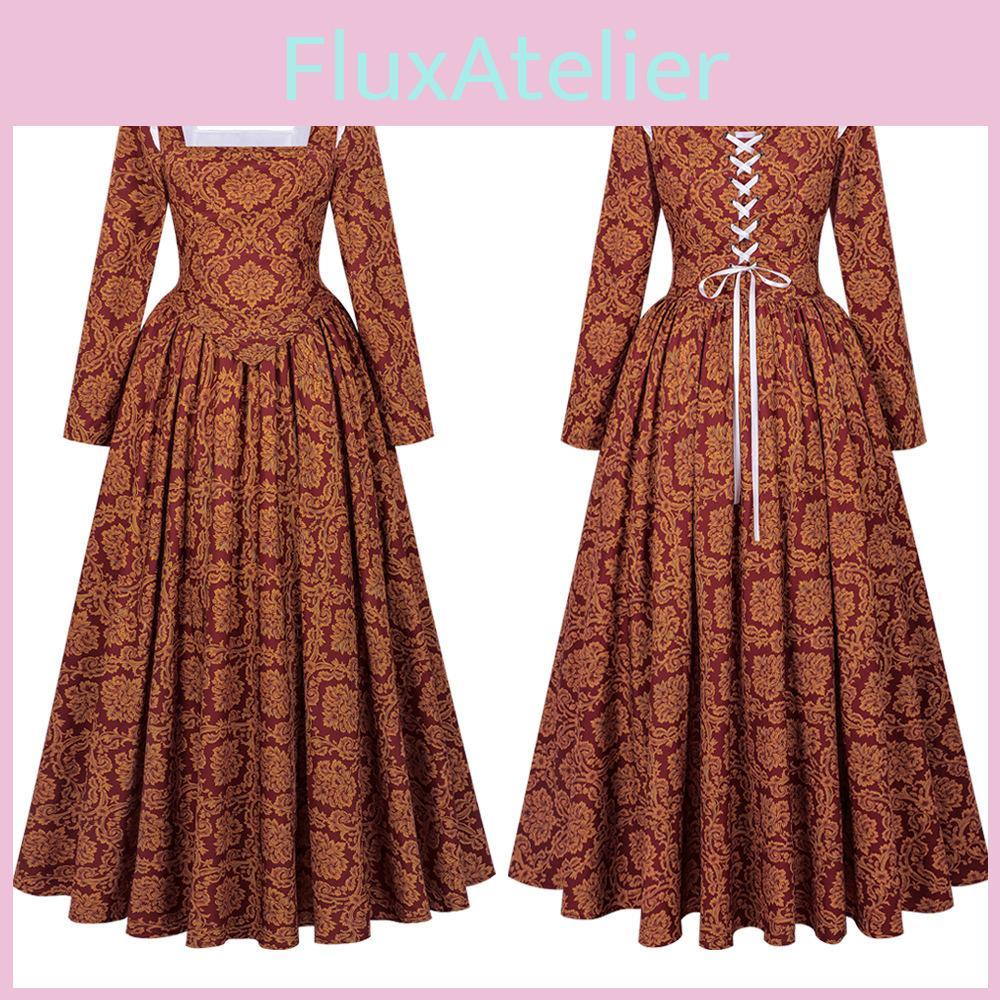 Italian Renaissance Female Dress With Stretch Fabric For Cosplay And Stage Use