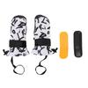 Kids Ski Gloves with Wrist Guards Rainproof Shockproof Warm Plush Interior Kids Snow Gloves for Wint