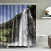 Waterfall Shower Curtain Nature Decor for Bathroom Waterproof Fabric with Rainbow Effect 3D Printing Customized Size Available E