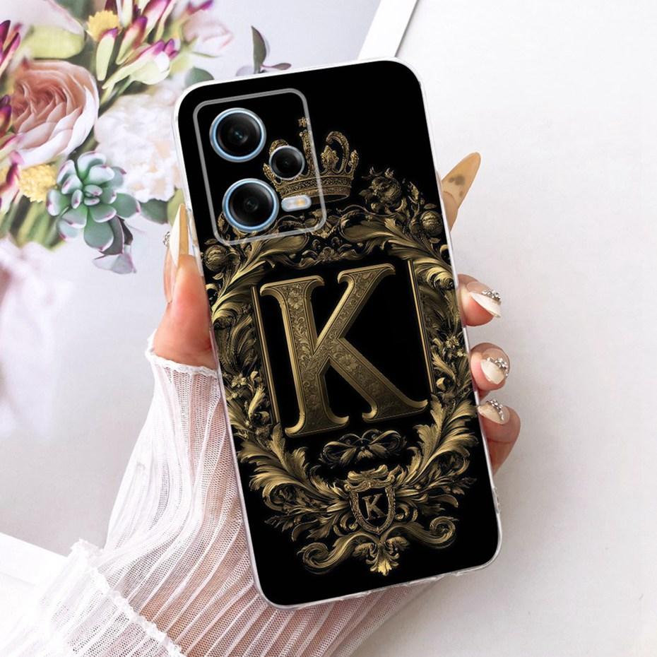 Fashion Crown Letter Case For Xiaomi Redmi Note 12 Pro Soft Silicone TPU Back Cover For Redmi Note12 Pro 5G Phone Cases