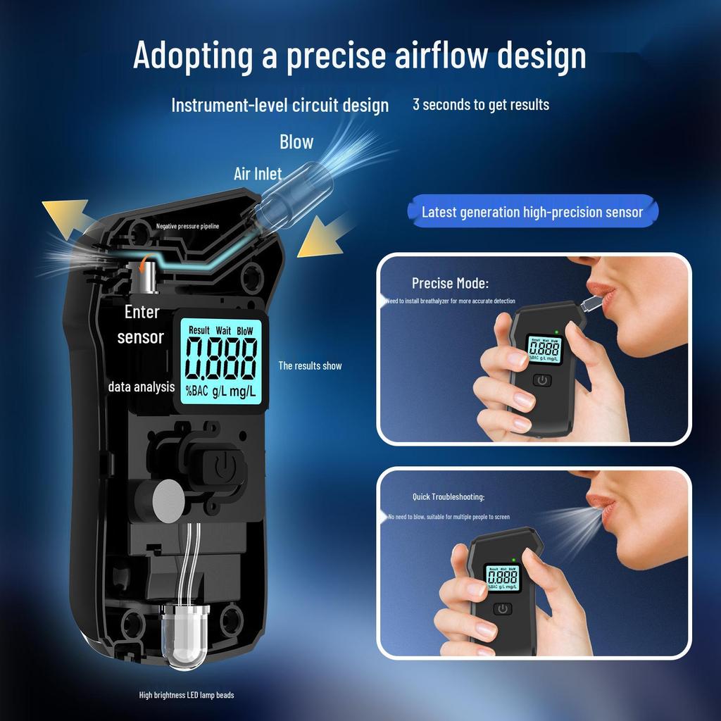 2025 High-Precision Portable Breathalyzer Alcohol Tester