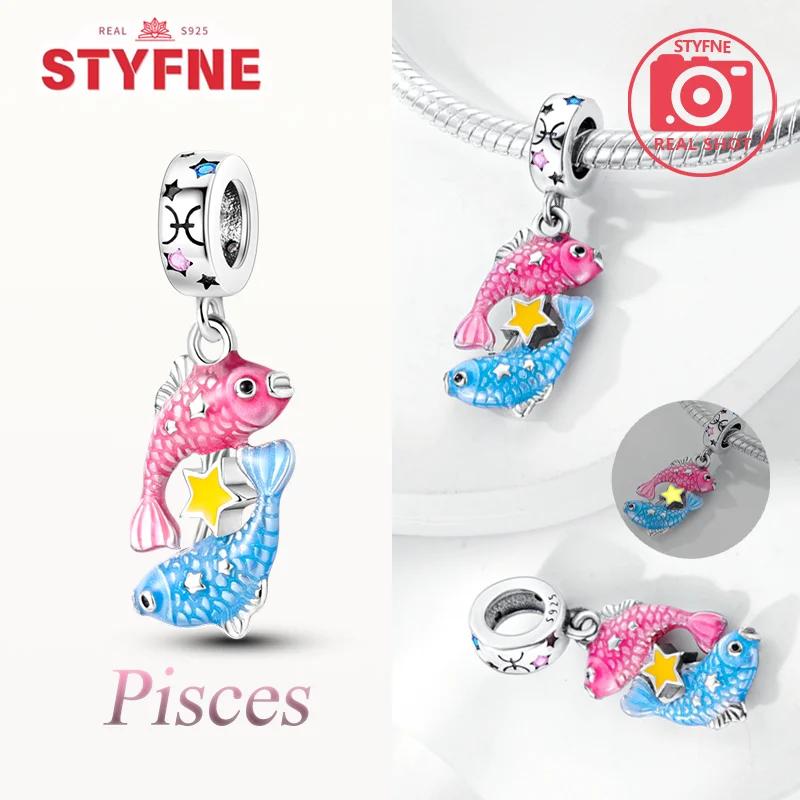

copper Luminous Constellations Scorpio Aries Cancer Pendant Charm Bead Charms Bead Compatible With Authentic Bracelets Do It Yourself Jewellery for Wo
