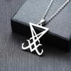 Stříbrný Sigil Lucifera Přívěsek Nerezová Ocel Pánský Náhrdelník Znak Amulet Šperk Gotický Styl