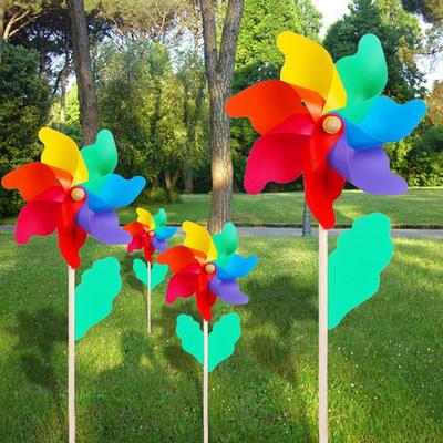 DIY Yard Wood Stick Ornaments Kids Toy Wind Spinner Windmill Garden Decor