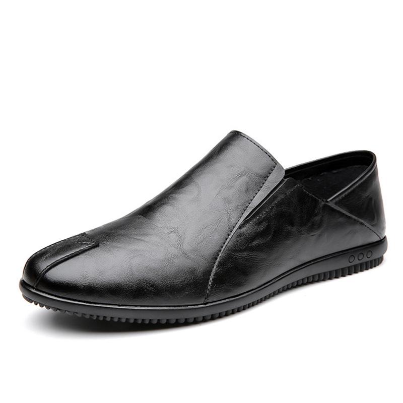 Mode Herren Slipper Bequeme Flache Freizeitschuhe Atmungsaktive Slip-On Weiches Leder Fahrschuhe Mokassins Hombre Herrenschuhe