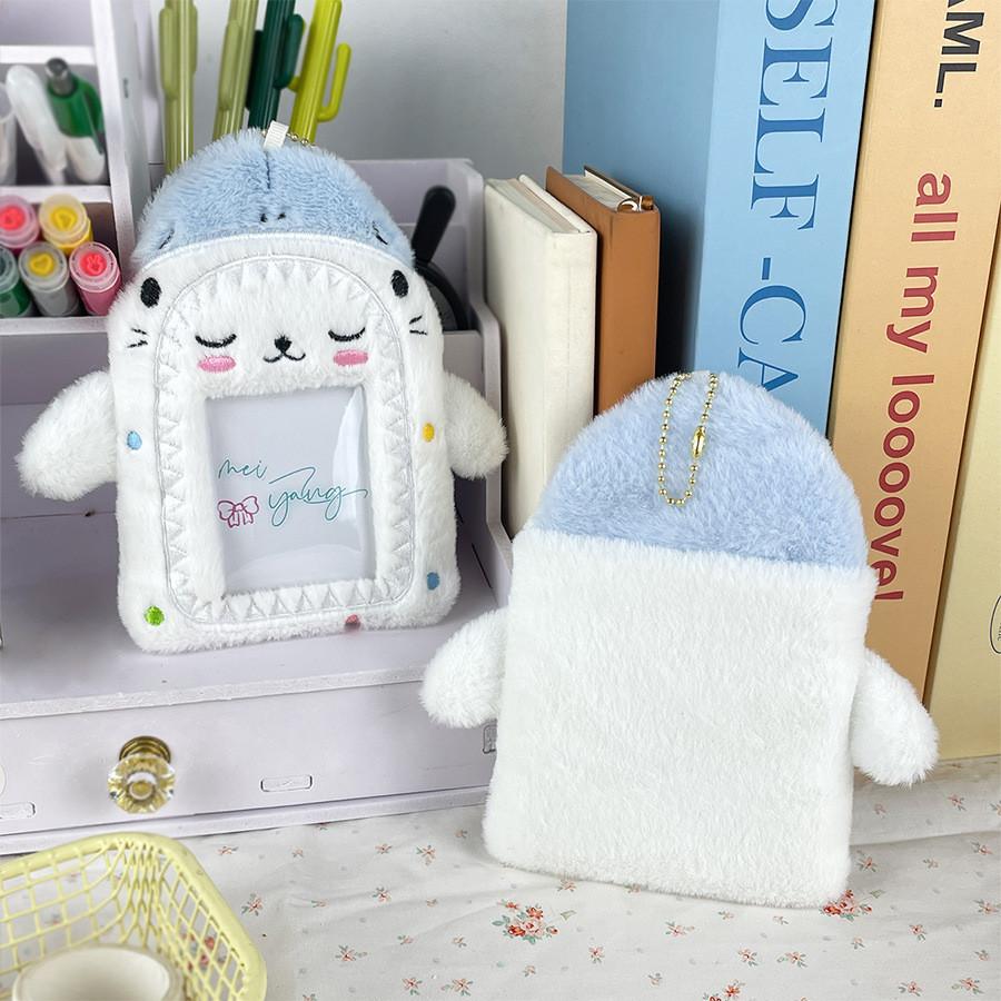 Adorable Shark Creative Cat Plush Card Holder For Instant Photo Display Id And