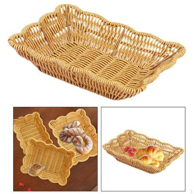 Imitation Rattan Korb Brot Obst Präsentation Parfüm Tablett Leichte Lebensmittel Aufbewahrungskörbe für