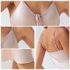 Sexy Suspender Long Nightgown Solid Color Satin Female Sleepwear Intimate Lingerie Nightdress Ice Silk Home with Chest Cushion Dress Loungewear