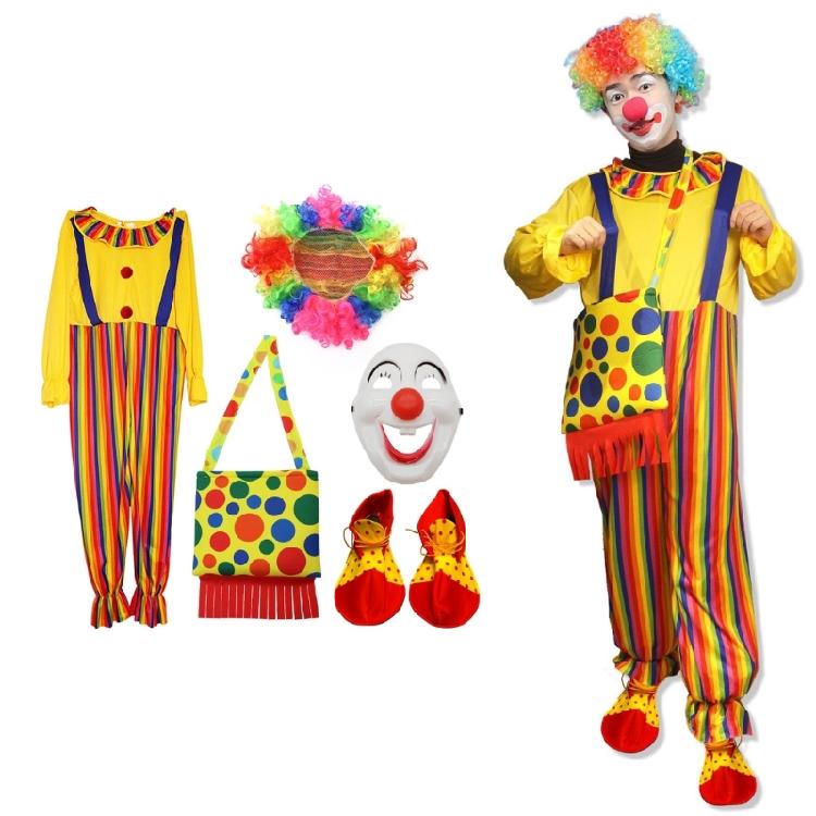 Clown Costume Accessories Set Clown Costume Set Clown Clothes Clown Bag for Halloween Cosplay Party Carnivals