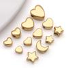 Gold Star, Moon, and Heart Stainless Steel Beaded Spacer Charms for DIY Jewelry