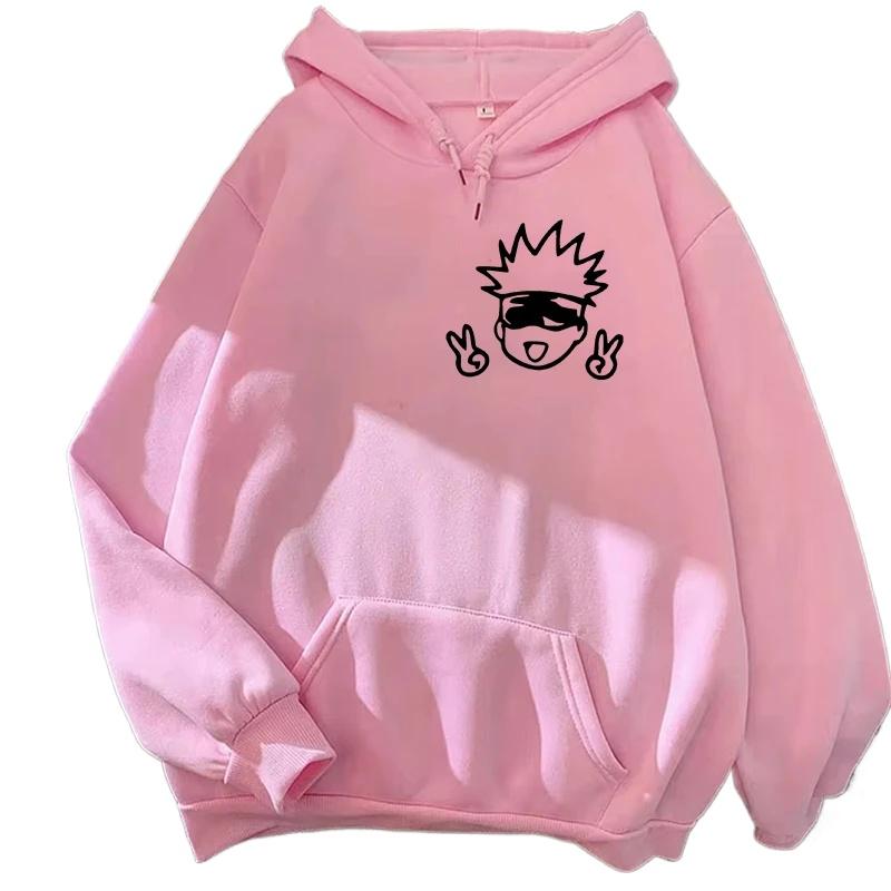 Hanorace anime cu glugă, model mare Kawaii, Gojo Satoru, grafică streetwear, hanorace și bluze pentru femei