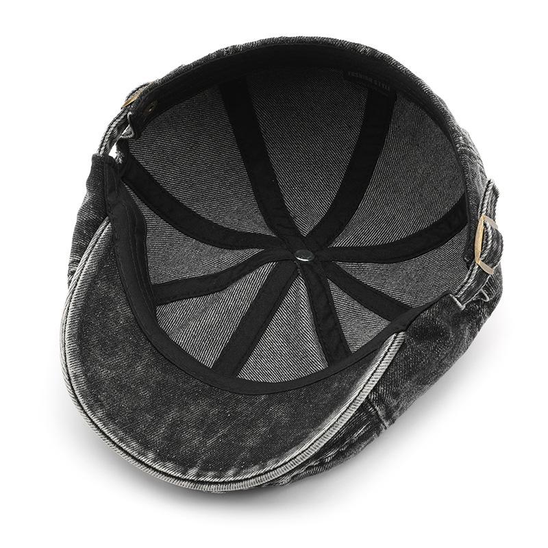 Women's Denim Octagonal Cap, Forward-facing Cap, Outdoor Sports Cap, Men's Travel Cap, Sun-protective Baseball Cap