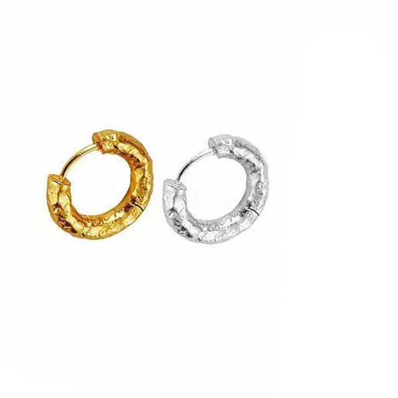 Korean Version Of Simple Design Feeling Burning Wrinkle Texture Ear Buckle Women Ins Cold Wind Texture Earrings Studs Earrings Quality