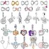 925 Sterling Silver Lucky Infinity Heart Beads Pendants for Bracelet Necklace DIY Jewelry Gift