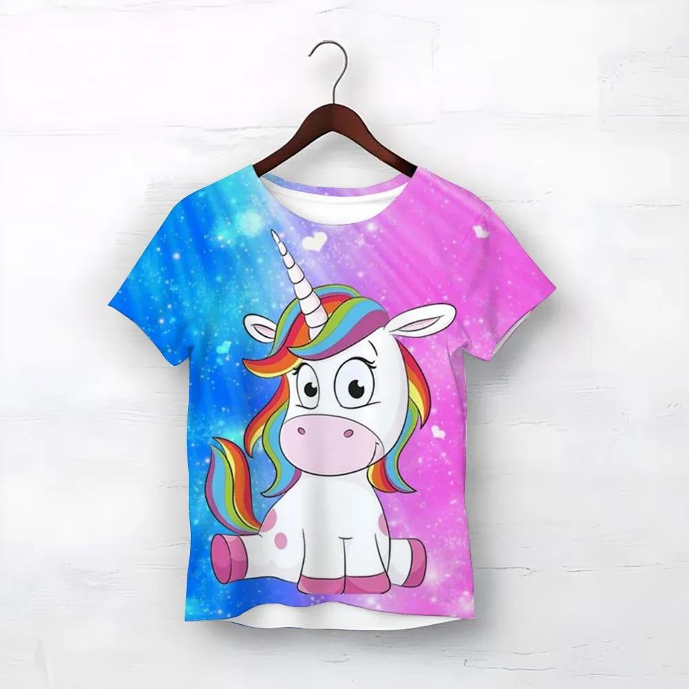 Vysoce kvalitní tričko Smile Unicorn Růžová trička pro dívky Léto 2025 Dětské oblečení Nejlepší dárek k narozeninám pro miminko Dětské topy