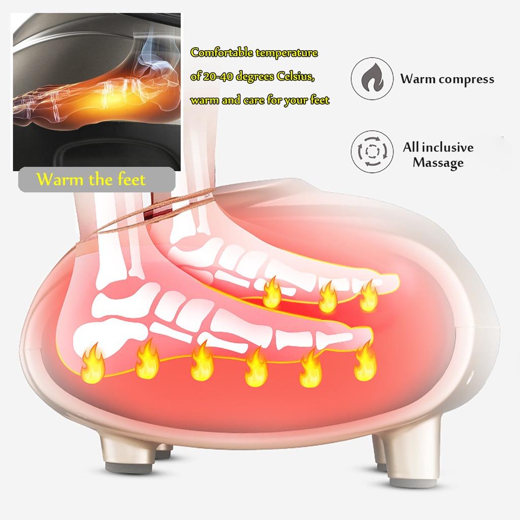 24-45W multi-function Reflexology Shiatsu Foot Massage Machine Leg Pain Relief Massager Physiother Electric Heating Foot Massage Device