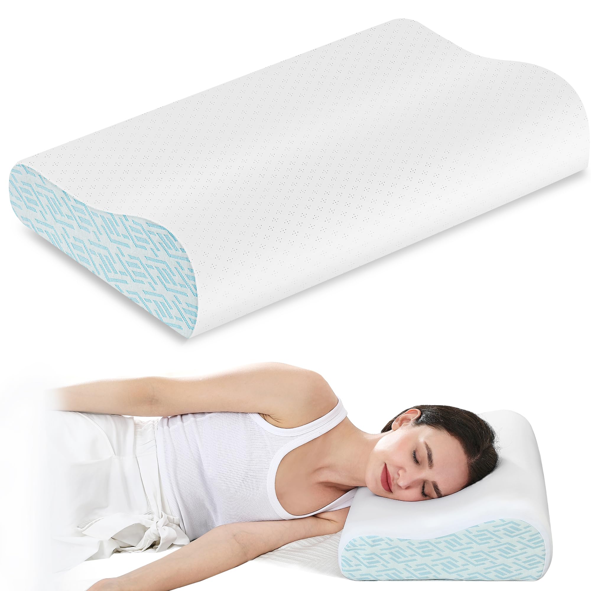 

Joynox Memory Foam Pillow, Relieves Neck Pain, Popular Anti-Snoring Pillow, Comfortable Sleep Pillow, Choice of Low or High Height, Suitable for Side